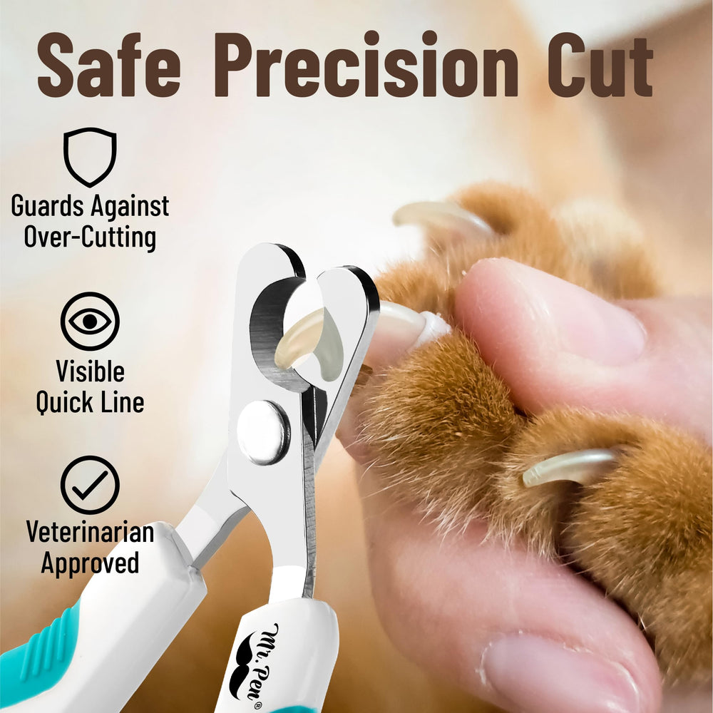 Mr. Pen cat nail clipper shows sharp cutting edge for quick trims.