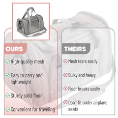 Mr. Pen dog travel carrier soft base offers cozy resting surface.