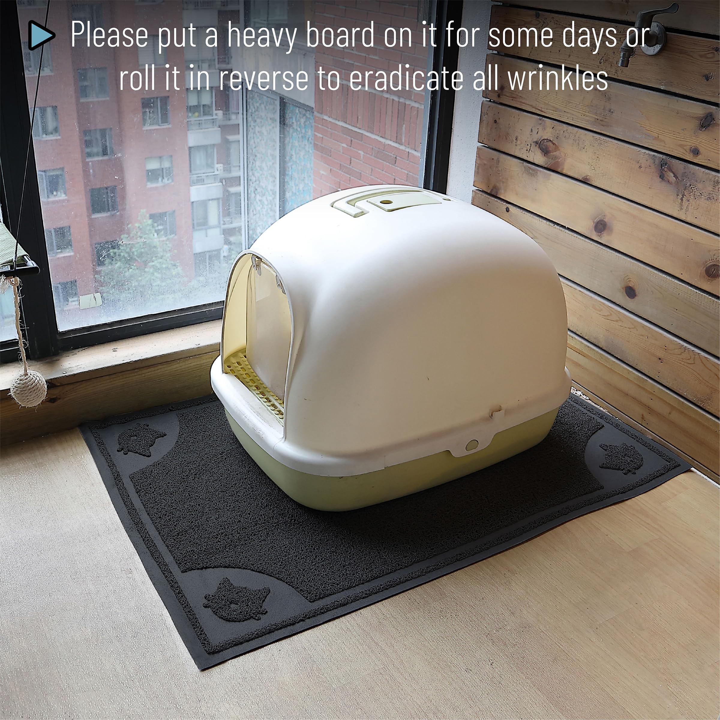 Mr. Pen mat easy to clean with hose, vacuum, or flip-and-tap.