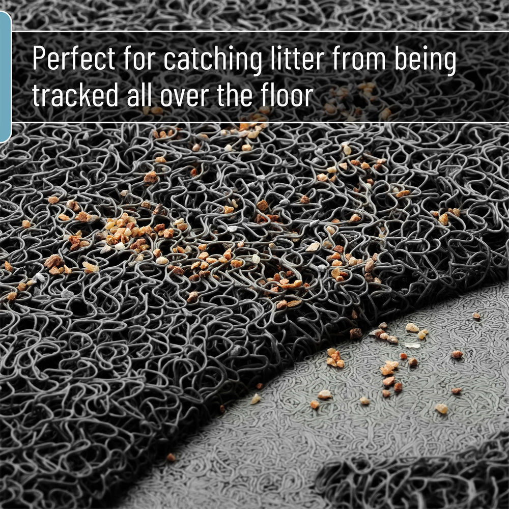 Mr. Pen mat litter-trapping action captures stray litter around the box.