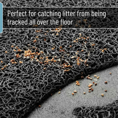 Mr. Pen mat litter-trapping action captures stray litter around the box.