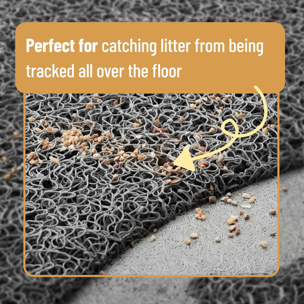 Mr. Pen large cat litter mat non-slip bottom keeps it firmly in place.