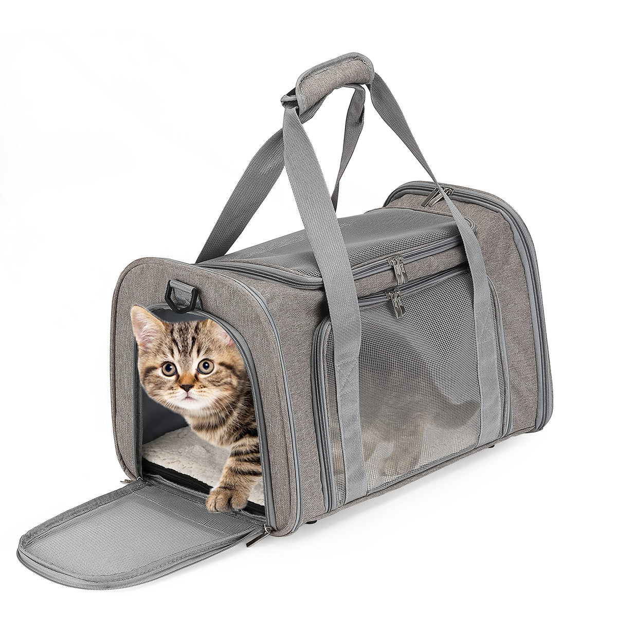 Mr. Pen pet carrier side view shows breathable mesh for airflow and comfort.