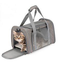 Mr. Pen pet carrier side view shows breathable mesh for airflow and comfort.