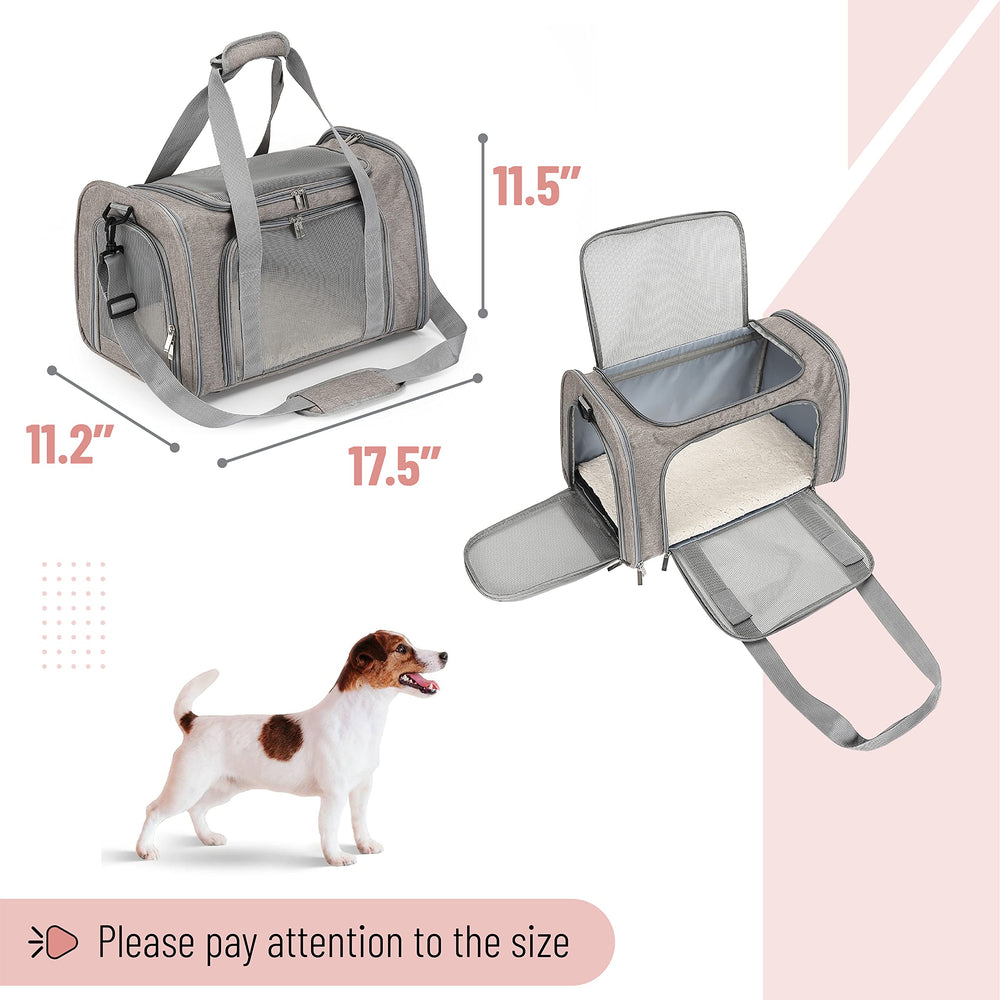 Mr. Pen pet carrier top view highlights compact, portable design for travel.