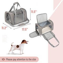 Mr. Pen pet carrier top view highlights compact, portable design for travel.