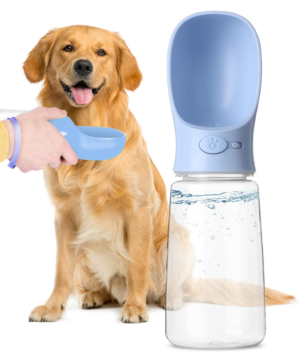 Mr. Pen portable dog water bottle folded for compact travel and easy packing.