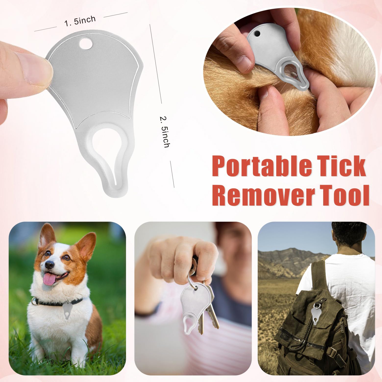 Mrcopetal fine-tipped tick tweezers, precision grip for accurate tick handling.
