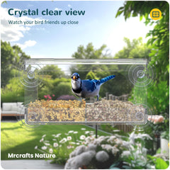 MrCrafts Nature window feeder with four strong suction cups for stability.