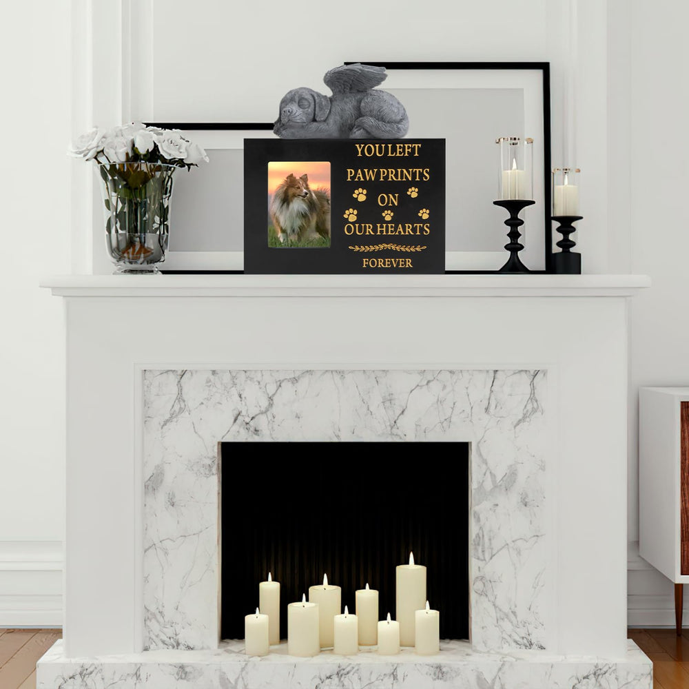 MROUEN dog angel ornament on urn adds peaceful remembrance