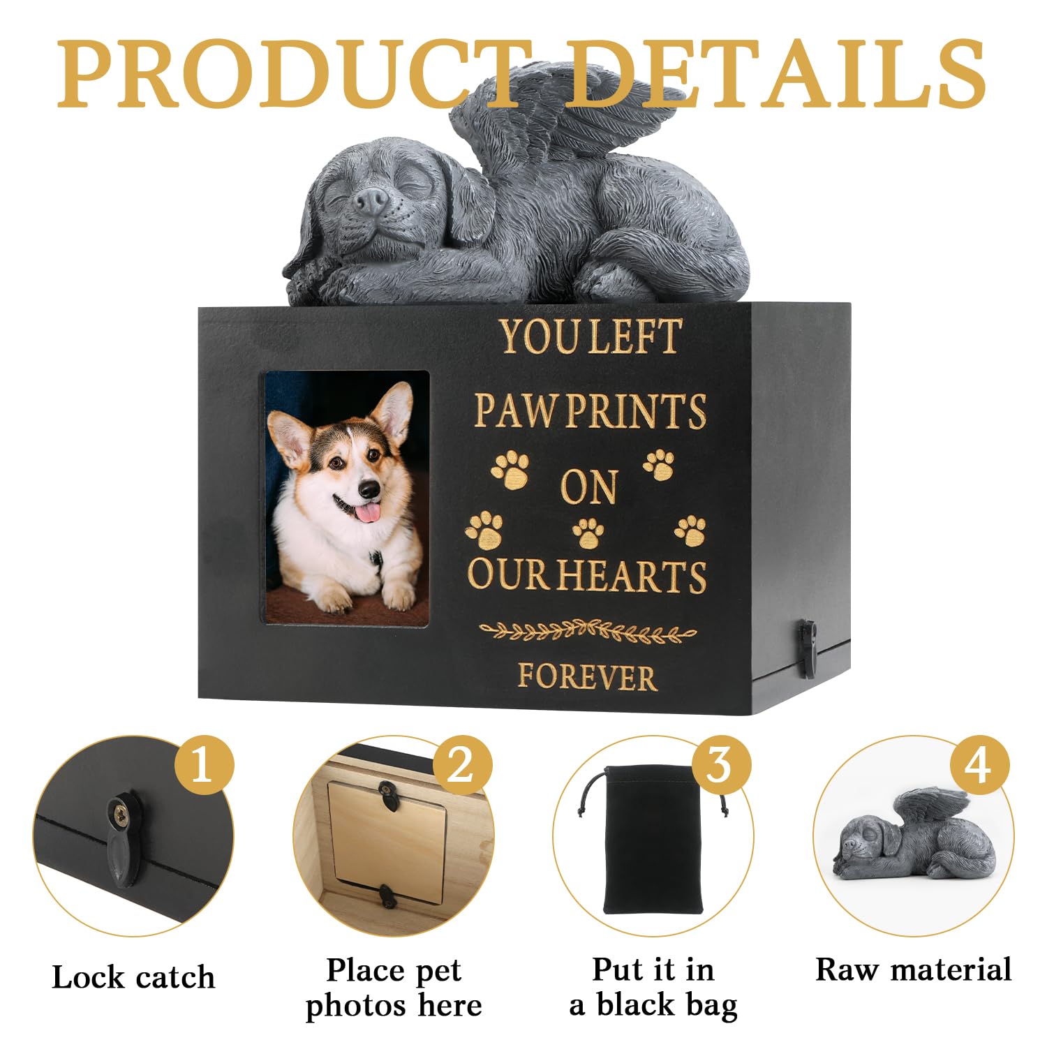 MROUEN pet urn photo frame enables personalized dog tribute