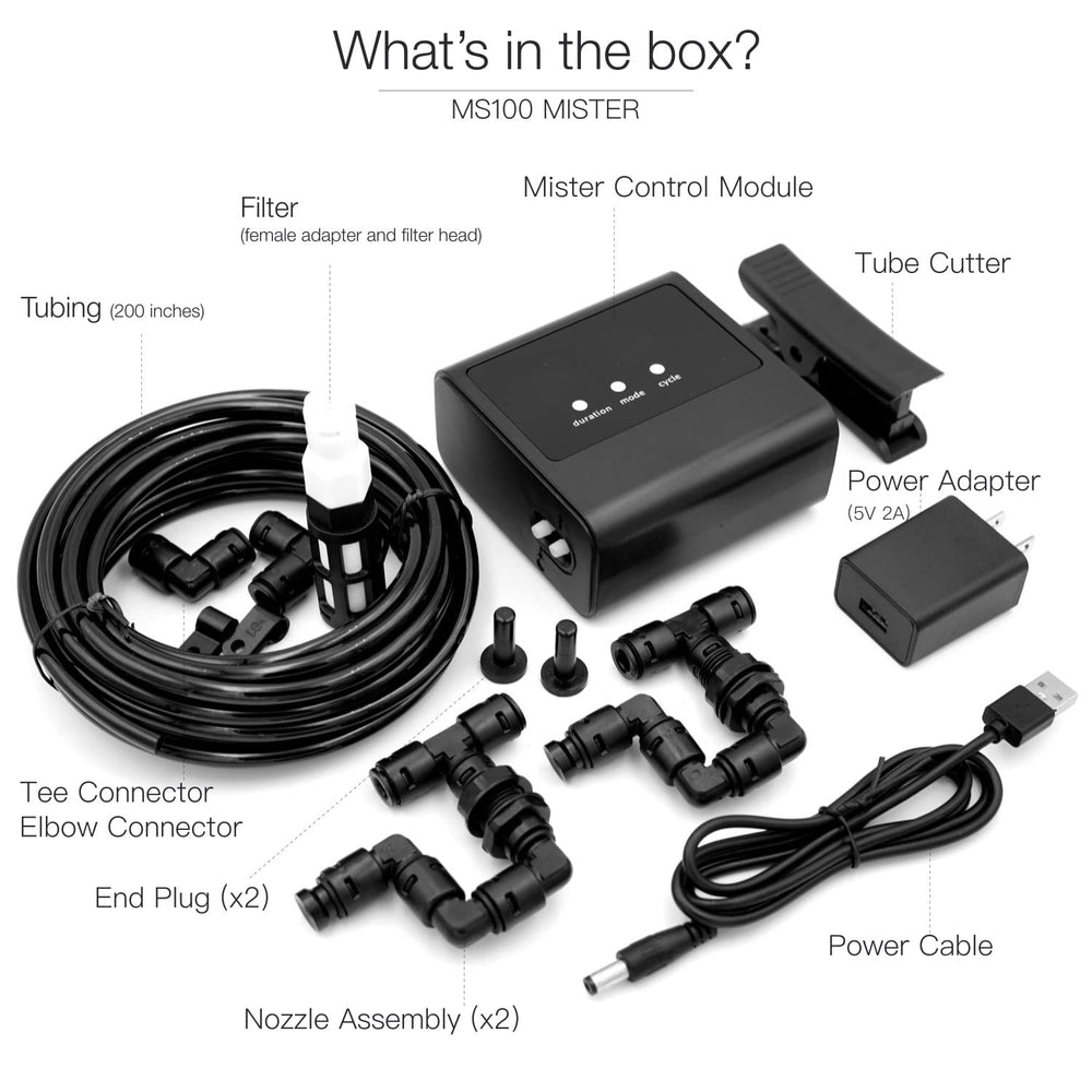 MRREPTILE Reptile Mister MS100 improved filter head and tubing ease of routing.