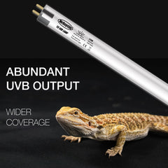 MRREPTILE T8 UVB lamp 18-inch profile illustrating durable construction for humid habitats.