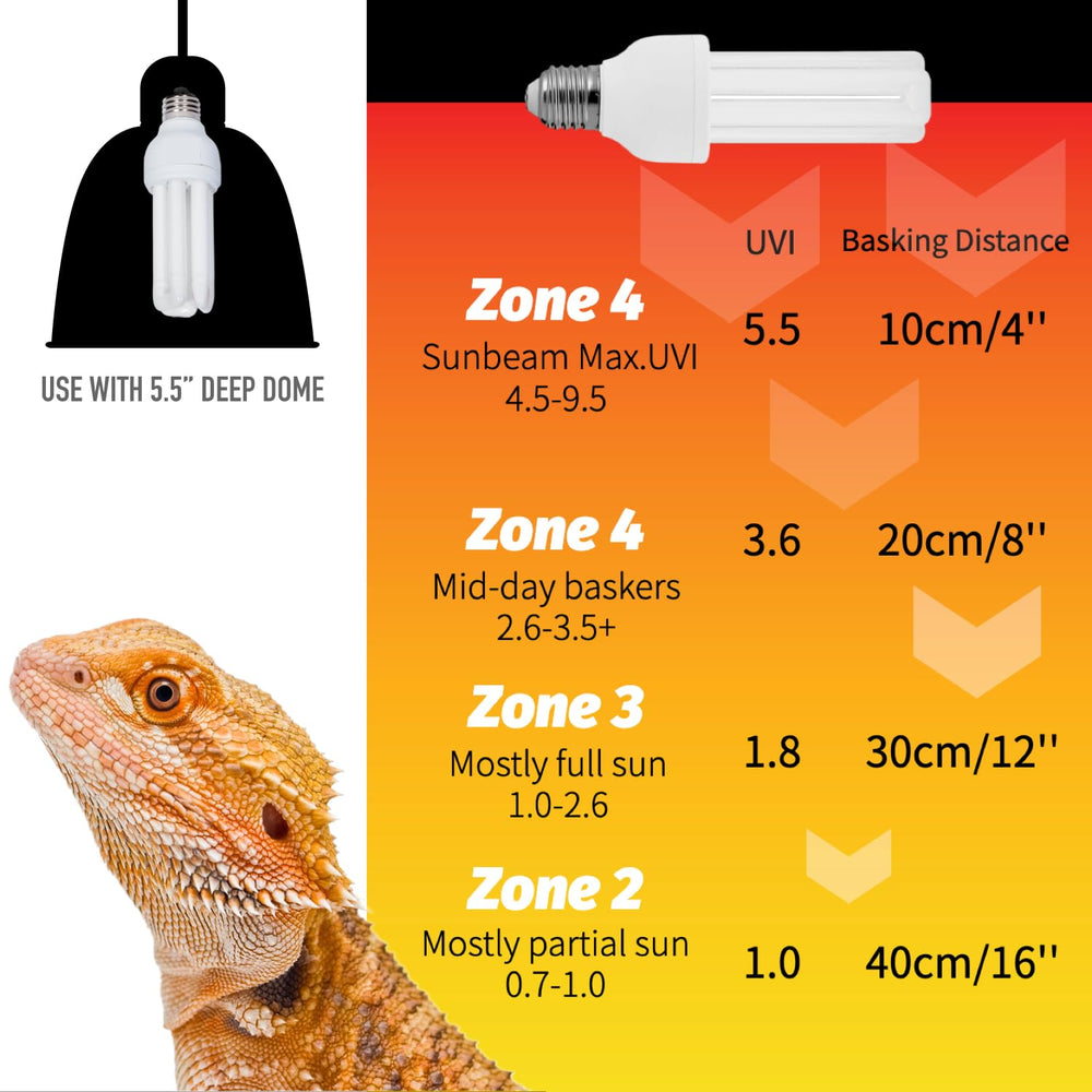 MRREPTILE UVB Reptile Light shows UVB-transmitting glass with strong output