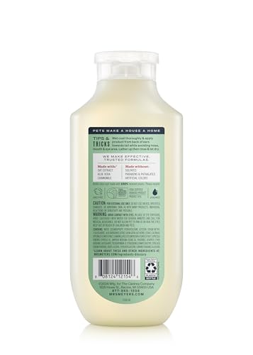 Mrs. Meyer's Clean Day dog shampoo pour bottle ready to lather and deodorize.