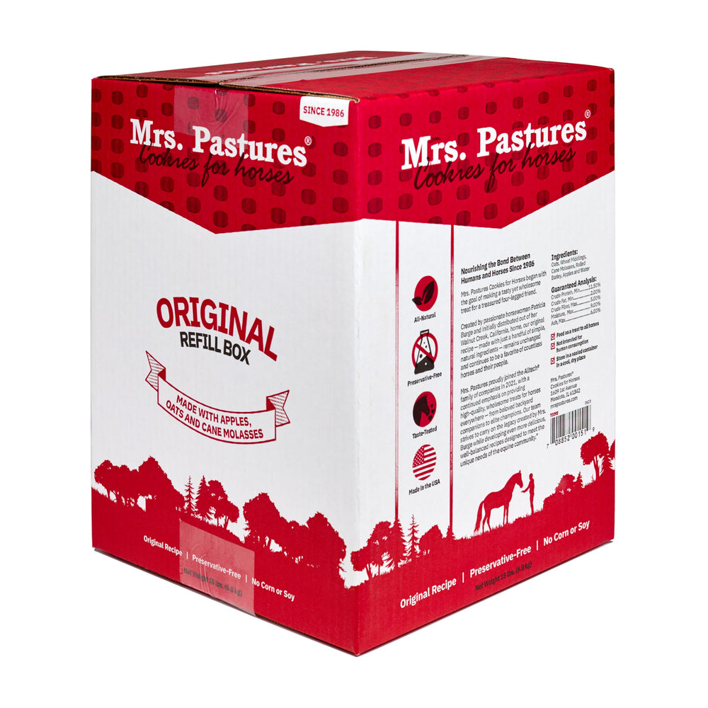 Mrs Pastures cookies-horses ingredients-apples-oats closeup emphasizes all-natural ingredients.