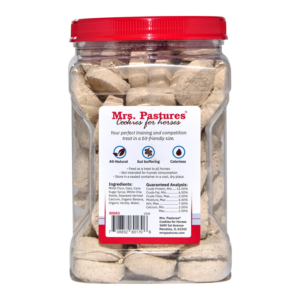 Mrs Pastures Ring Ready Cookies texture closeup - crispy, all-natural horse treats with savory sweet potato notes.