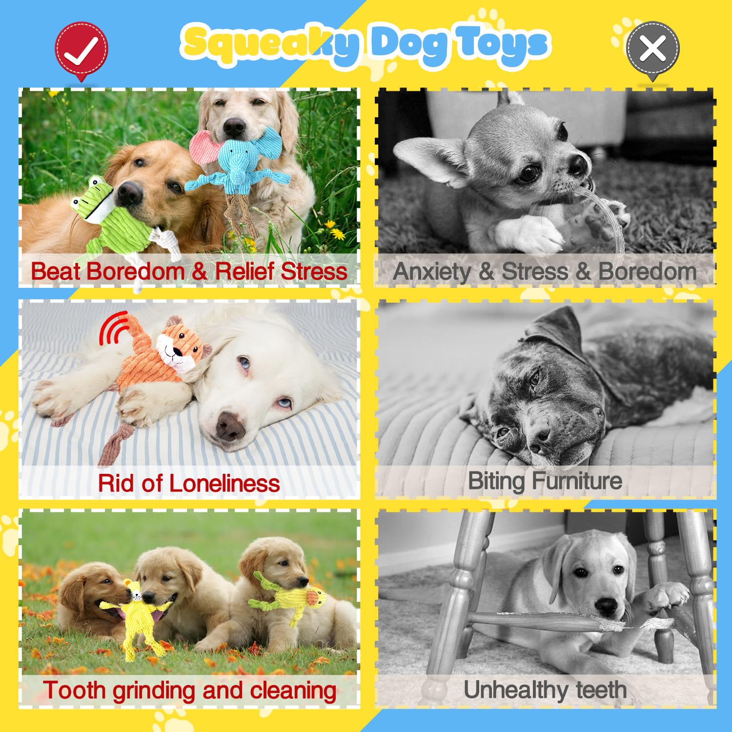 MRSOHRET no-stuffing plush dog toy showcased for mess-free play.