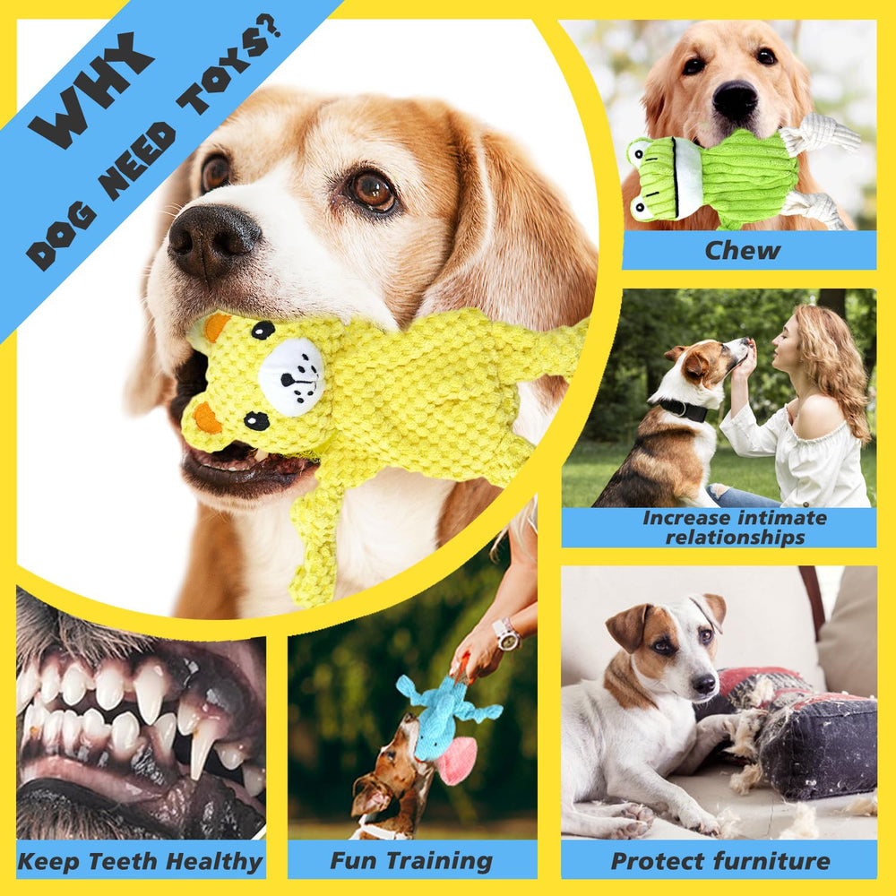 MRSOHRET squeaker-crinkle dog toy for multi-sensory engagement.