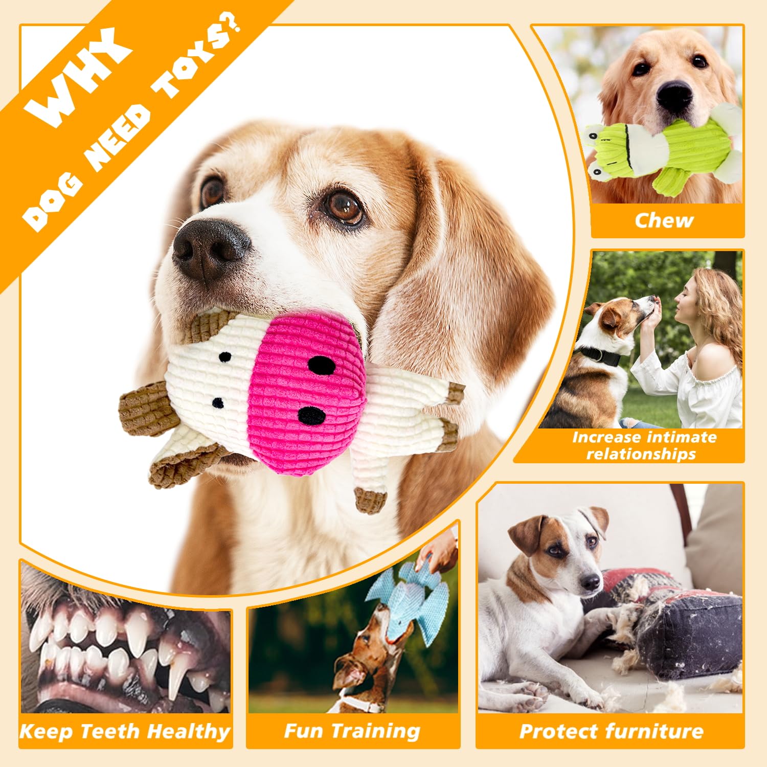 MRSOHRET rabbits squeaky dog toy provides interactive fun and mental stimulation