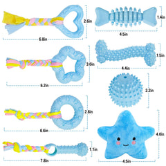 MRSOHRET toothbrush rubber toy blue supports teething relief and chew training.
