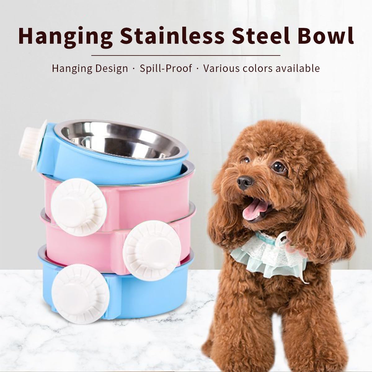 MRSXXNTY stainless-steel pet bowl closeup highlights durable, easy-to-clean surface.