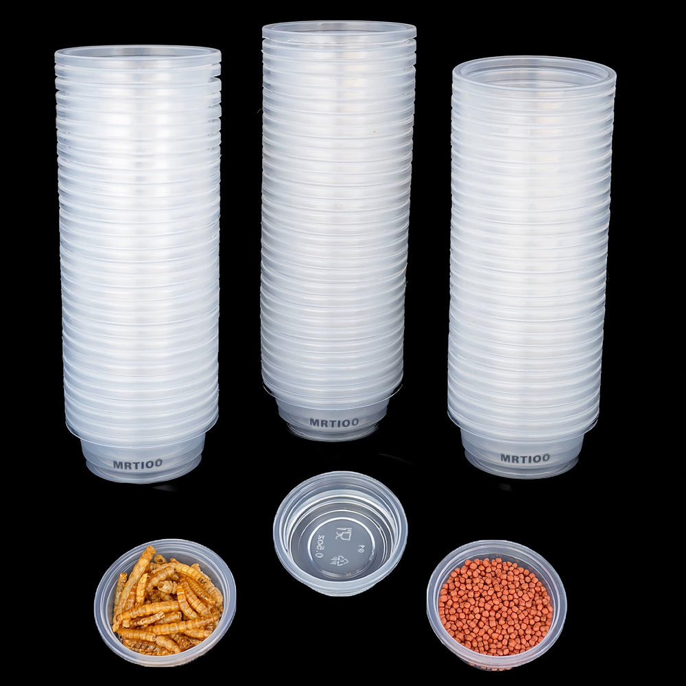 MRTIOO crested gecko food cups 0.5oz with clear visibility for meals