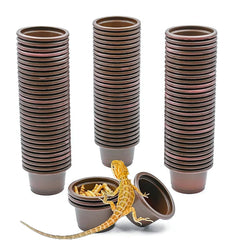 MRTIOO eco cups set of 100 in dark color for durable reptile feeding