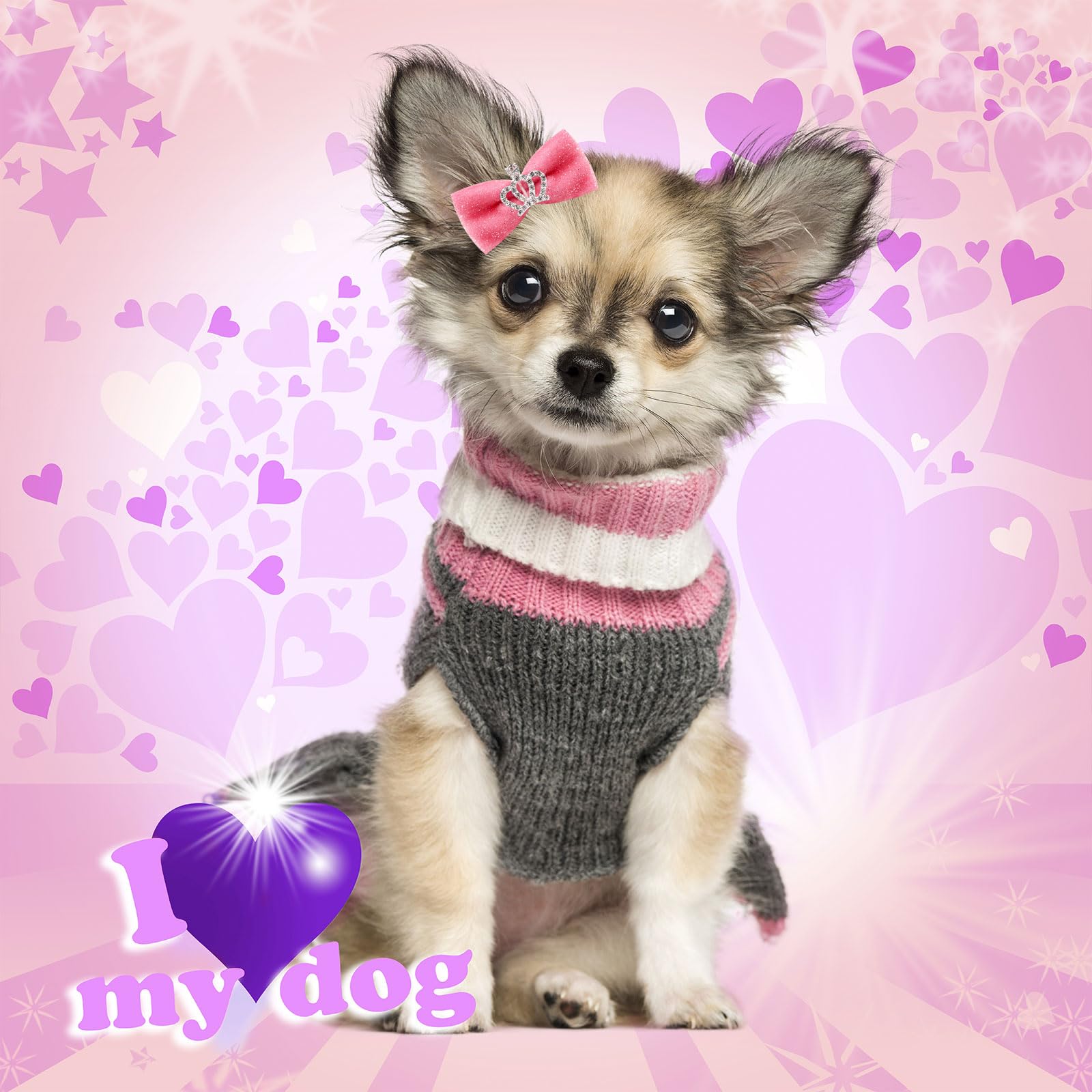 Mruq pet color variety bows in pink red black green enhance daily style