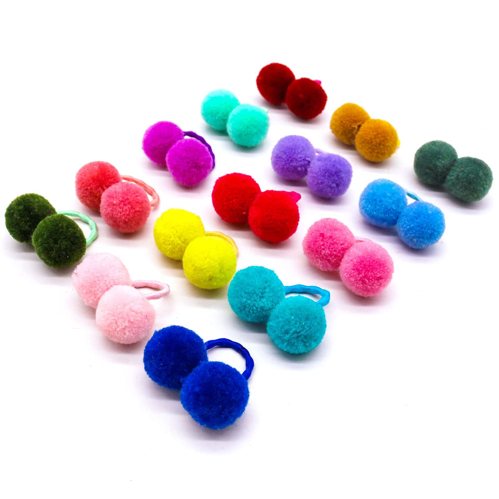 Mruq pet colorful puff bows offer cute country-chic look.