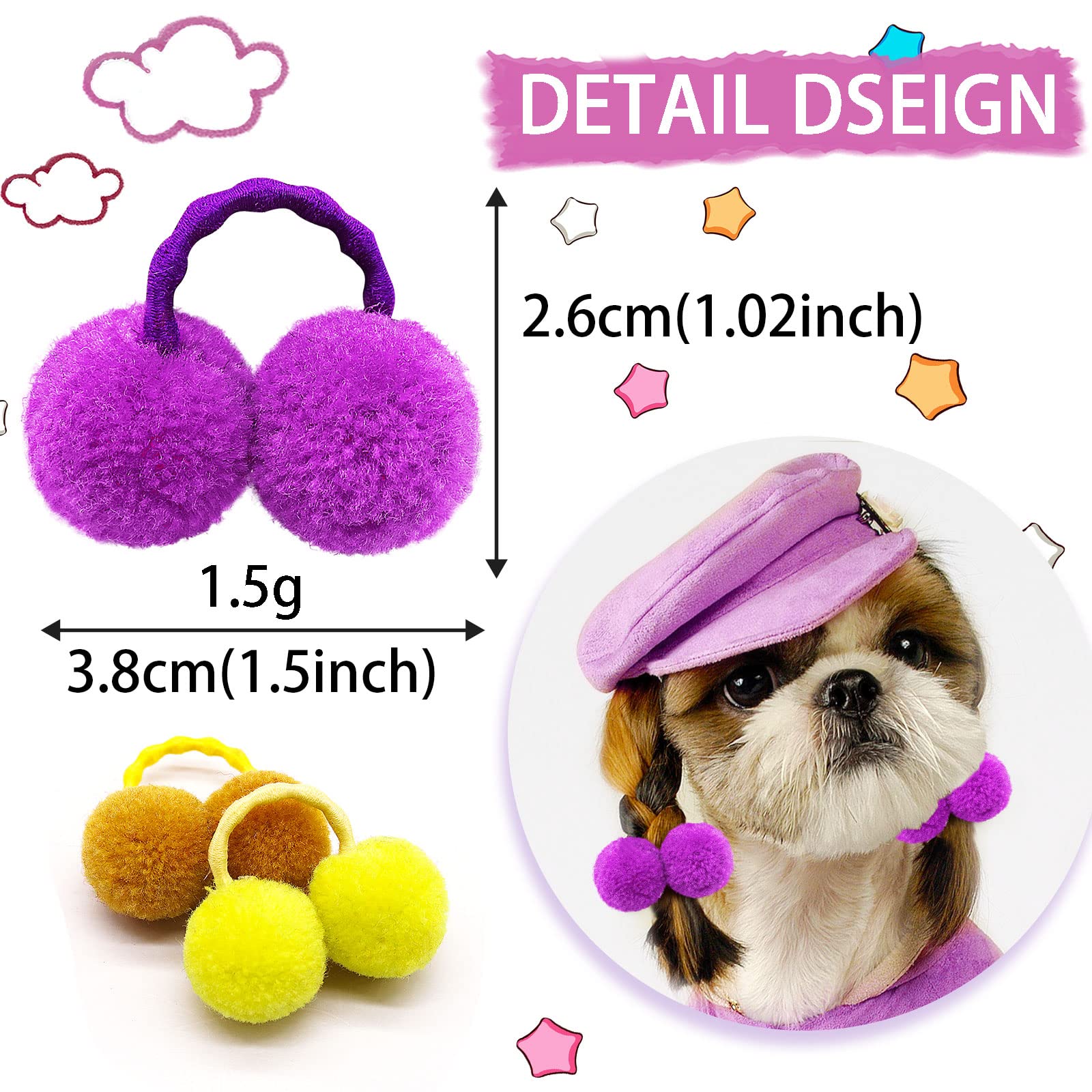Mruq pet dog bows for yorkie and bichon during events.