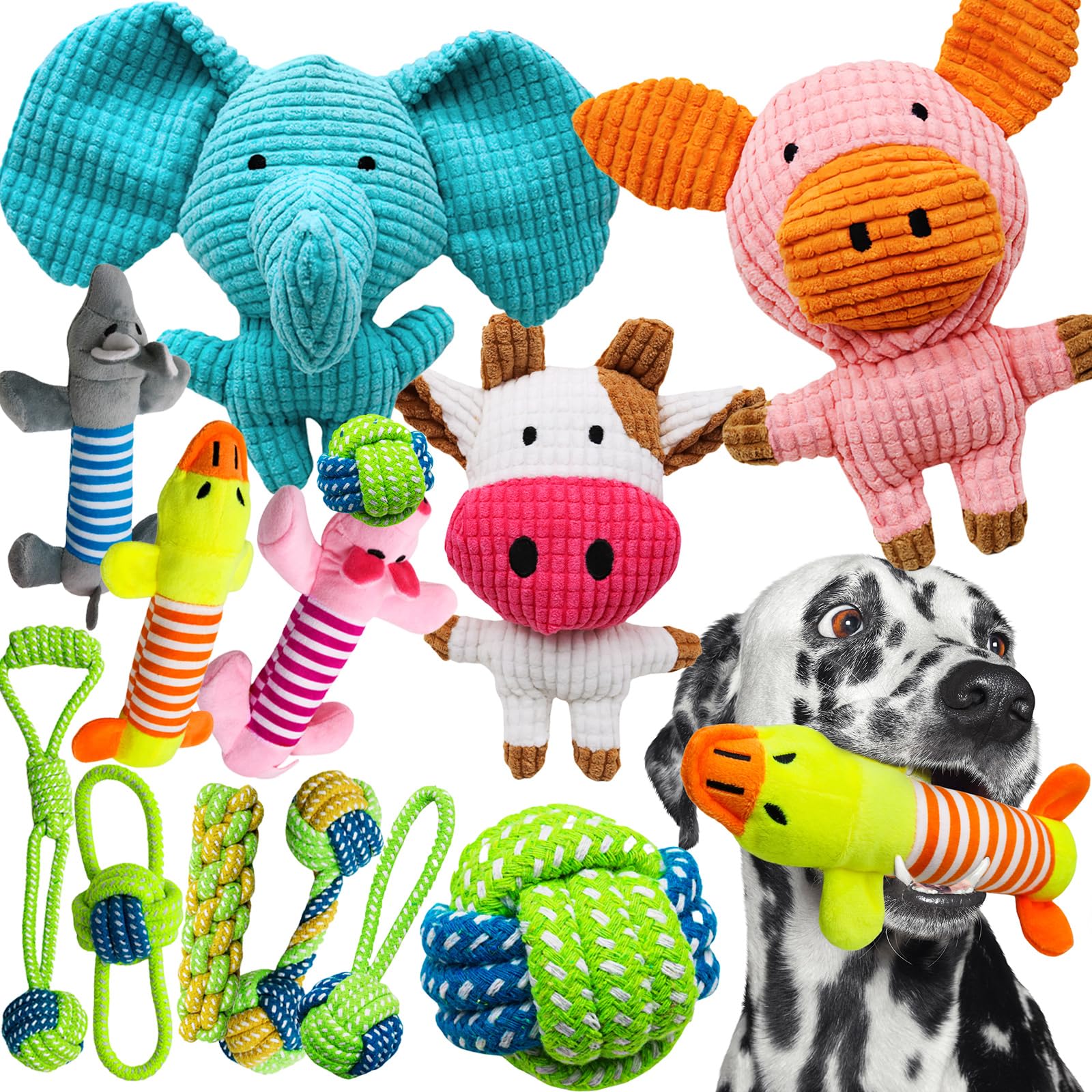 Mruq pet durable plush toy set offers safe play and easy cleanup after adventures