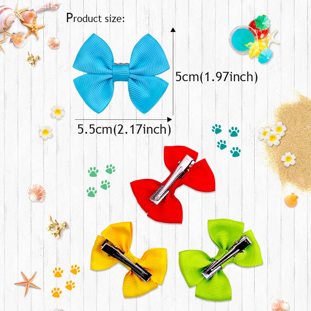 Mruq pet dog bows with metal clips providing durable grip.