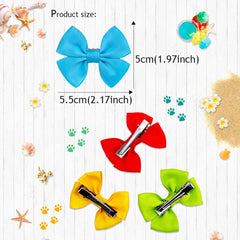 Mruq pet dog bows with metal clips providing durable grip.