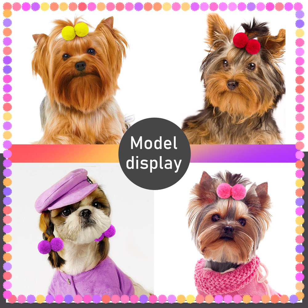 Mruq pet puppy bows with rubber bands secure fit during play.