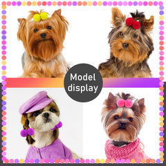 Mruq pet puppy bows with rubber bands secure fit during play.