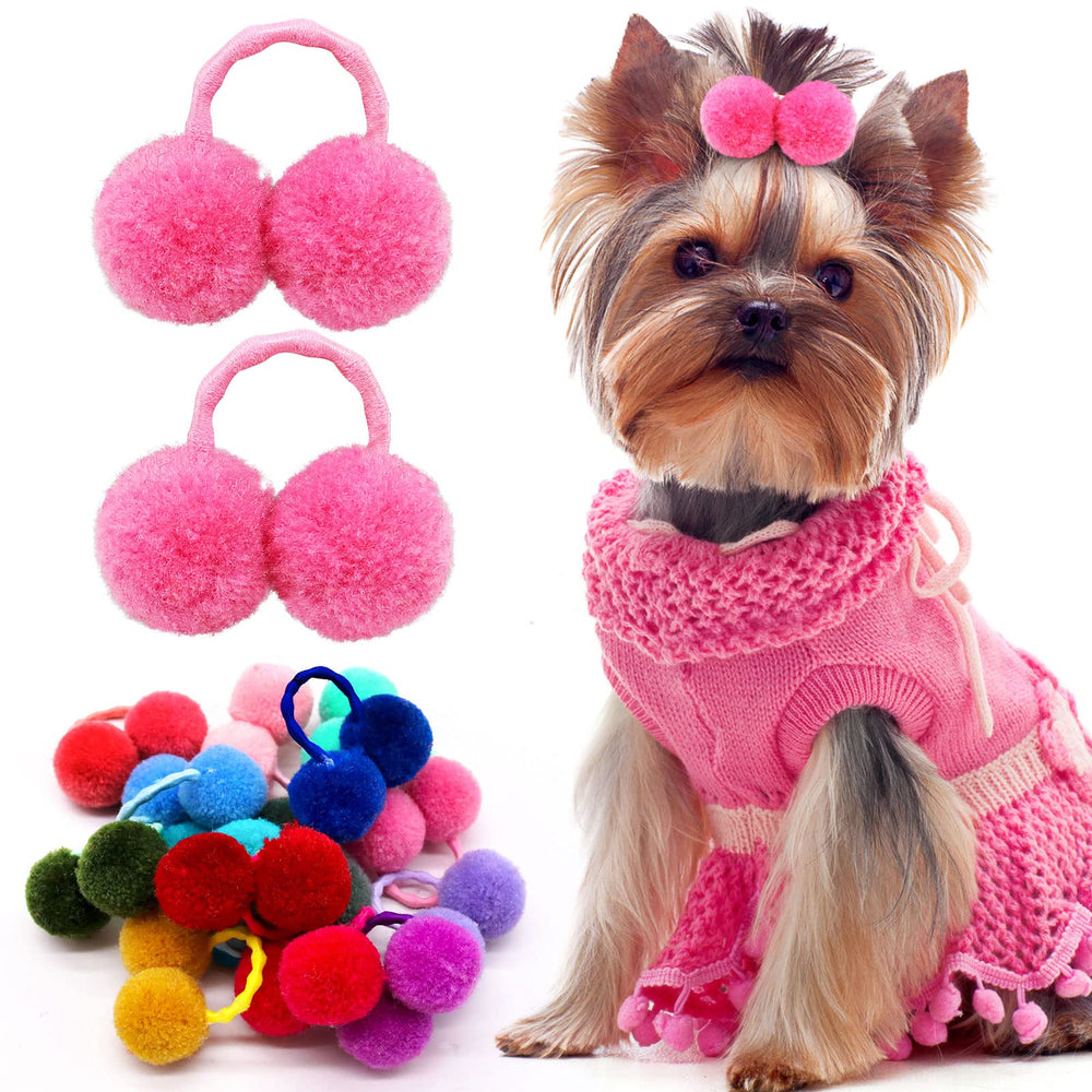 Mruq pet small dog hair bows mix colors for yorkie and pomeranian style.