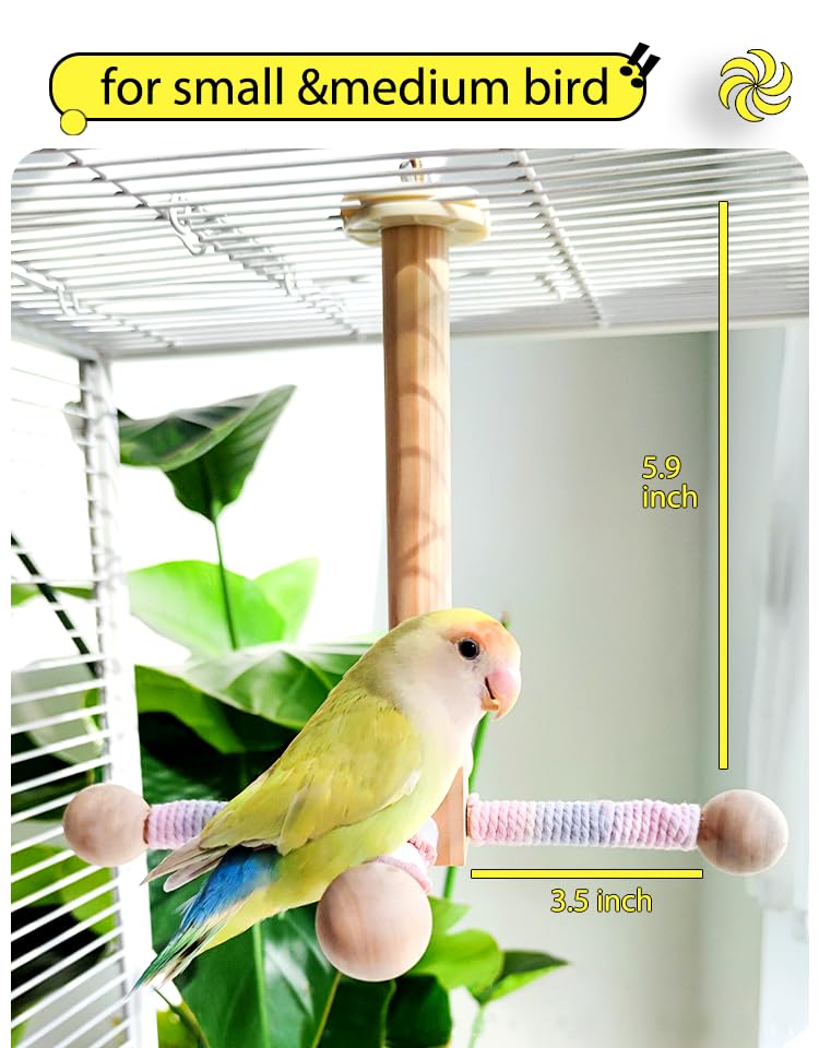 MRZZATA colorful natural wood perch adds visual interest and enrichment to your bird's cage.