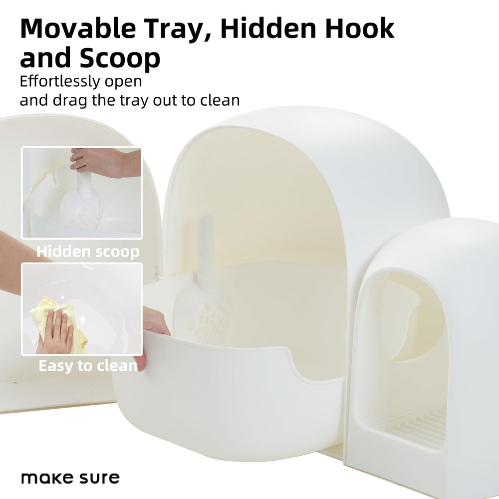 MS!MAKE SURE enclosed litter box reduces odors and dust around home.