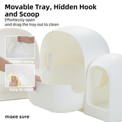 MS!MAKE SURE enclosed litter box reduces odors and dust around home.