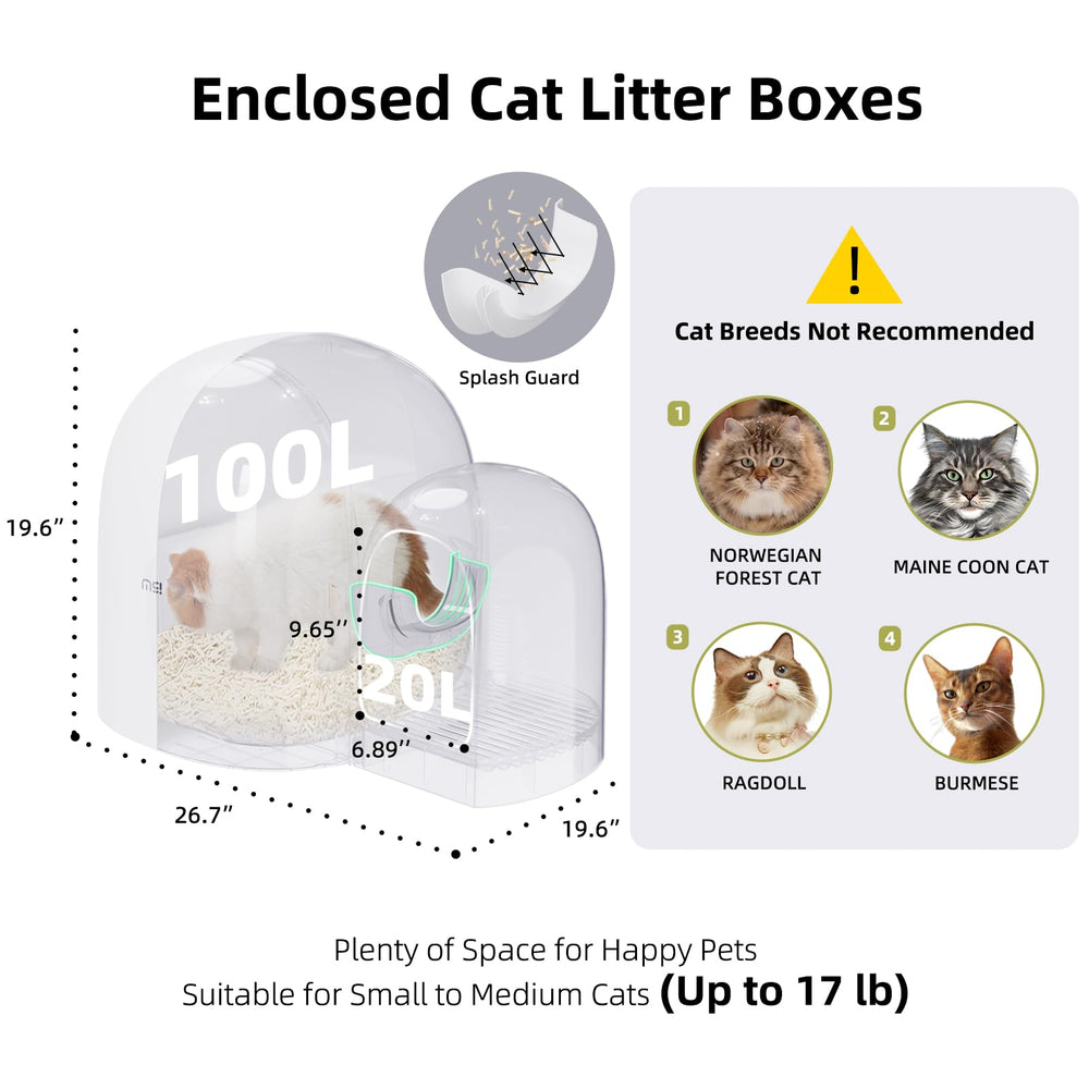 MS!MAKE SURE cat litter box with scoop included for quick, mess-free cleanup.