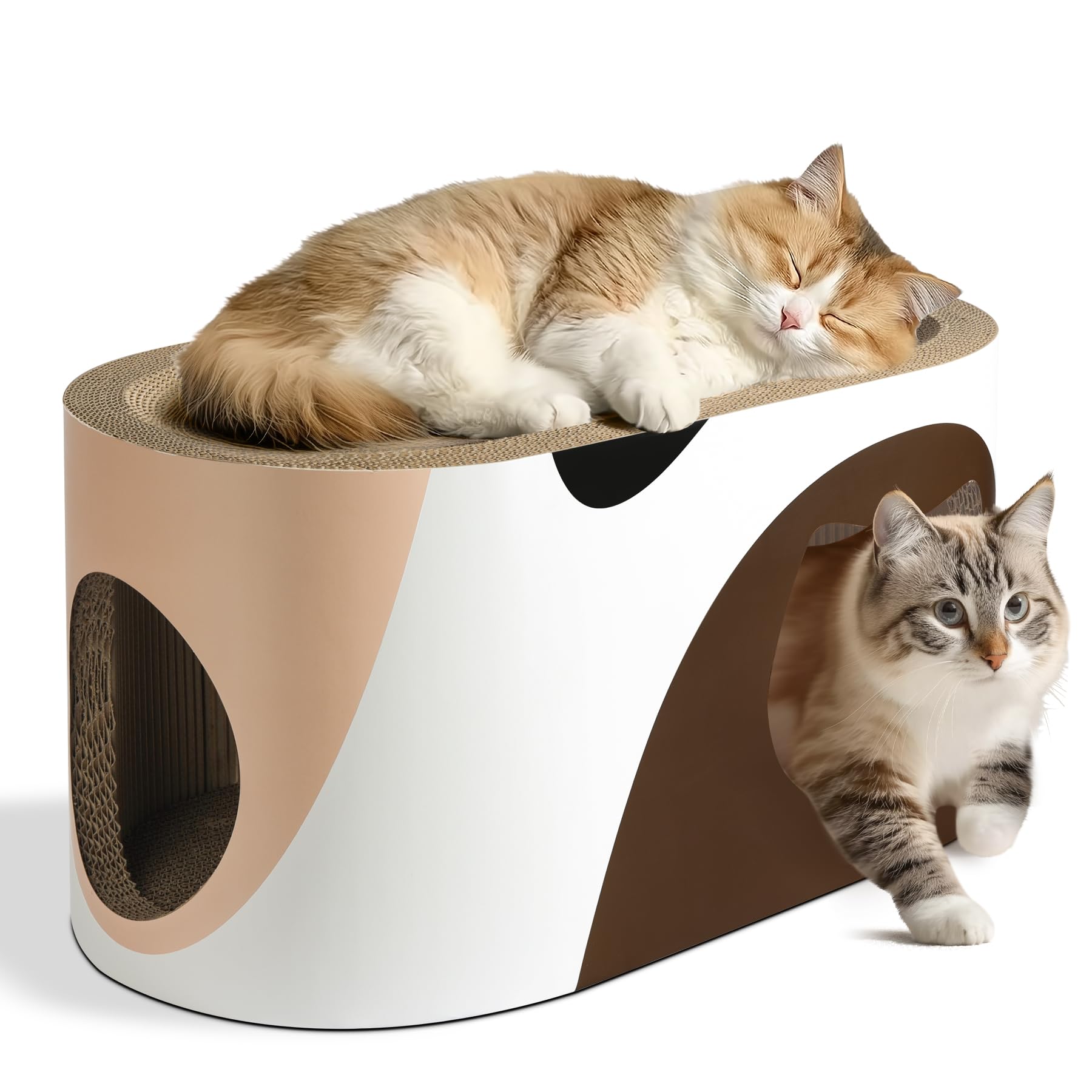 MSBC Big Cat Scratcher Lounge front view shows large lounging area for multiple cats.