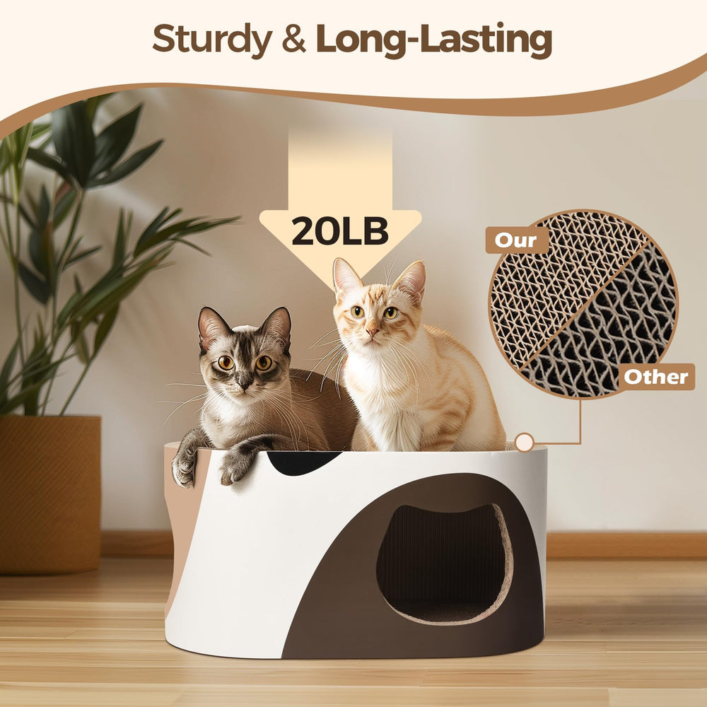 MSBC Big Cat Scratcher Lounge interior view reveals roomy space for pets.