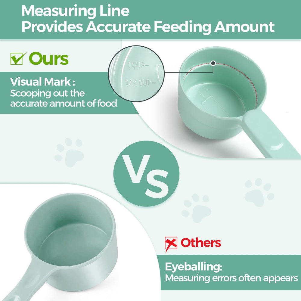 MSBC melamine dog food scoop light-green finish adds fresh kitchen appeal.