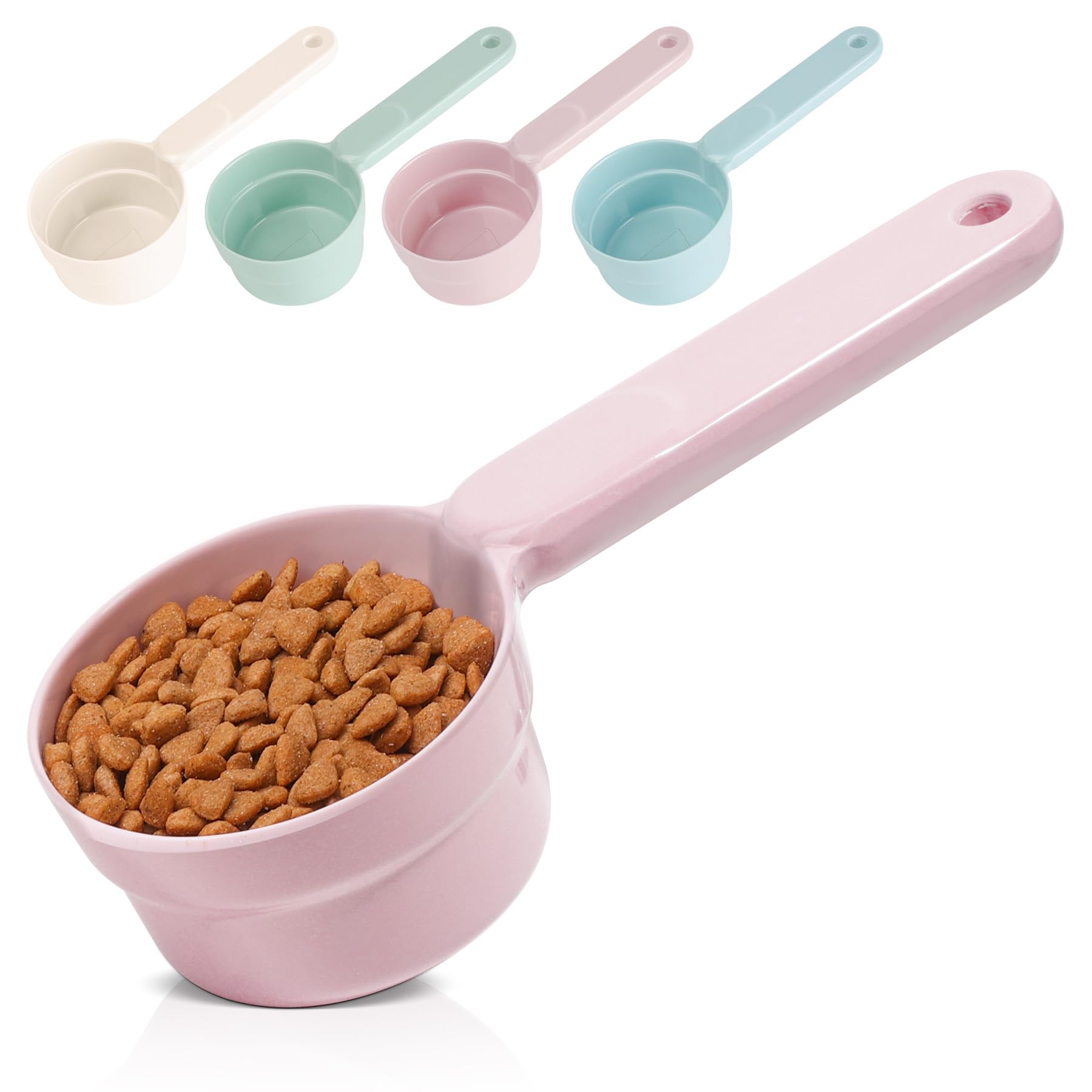 MSBC Melamine Pet Food Scoop in pink shows precise 1-cup portions