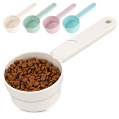 MSBC melamine pet food scoop in white, safe for food contact and easy handling.