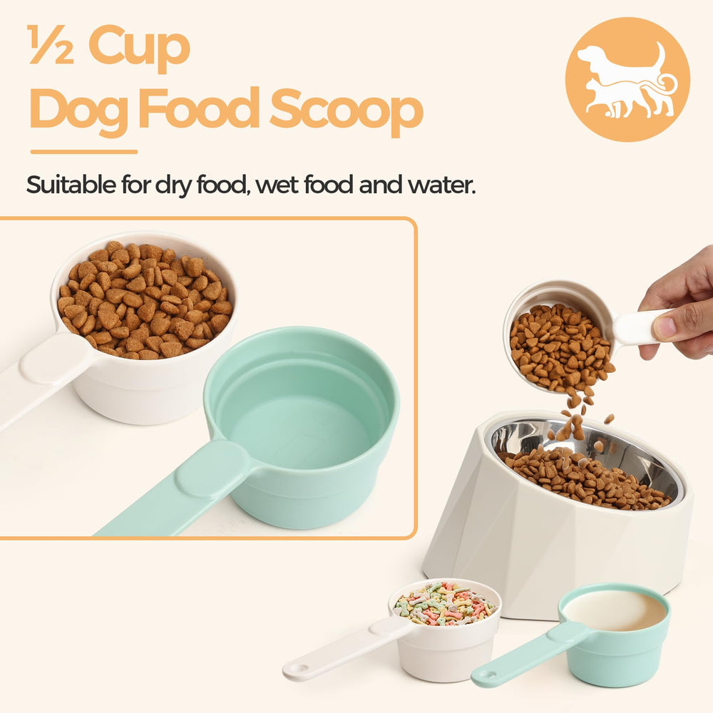 MSBC scoop with ergonomic grip used during daily pet feeding routine.