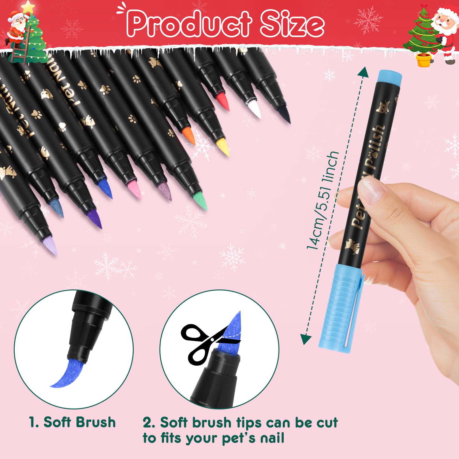 MSDADA 360-degree brush pen provides precise application for neat nail edges.