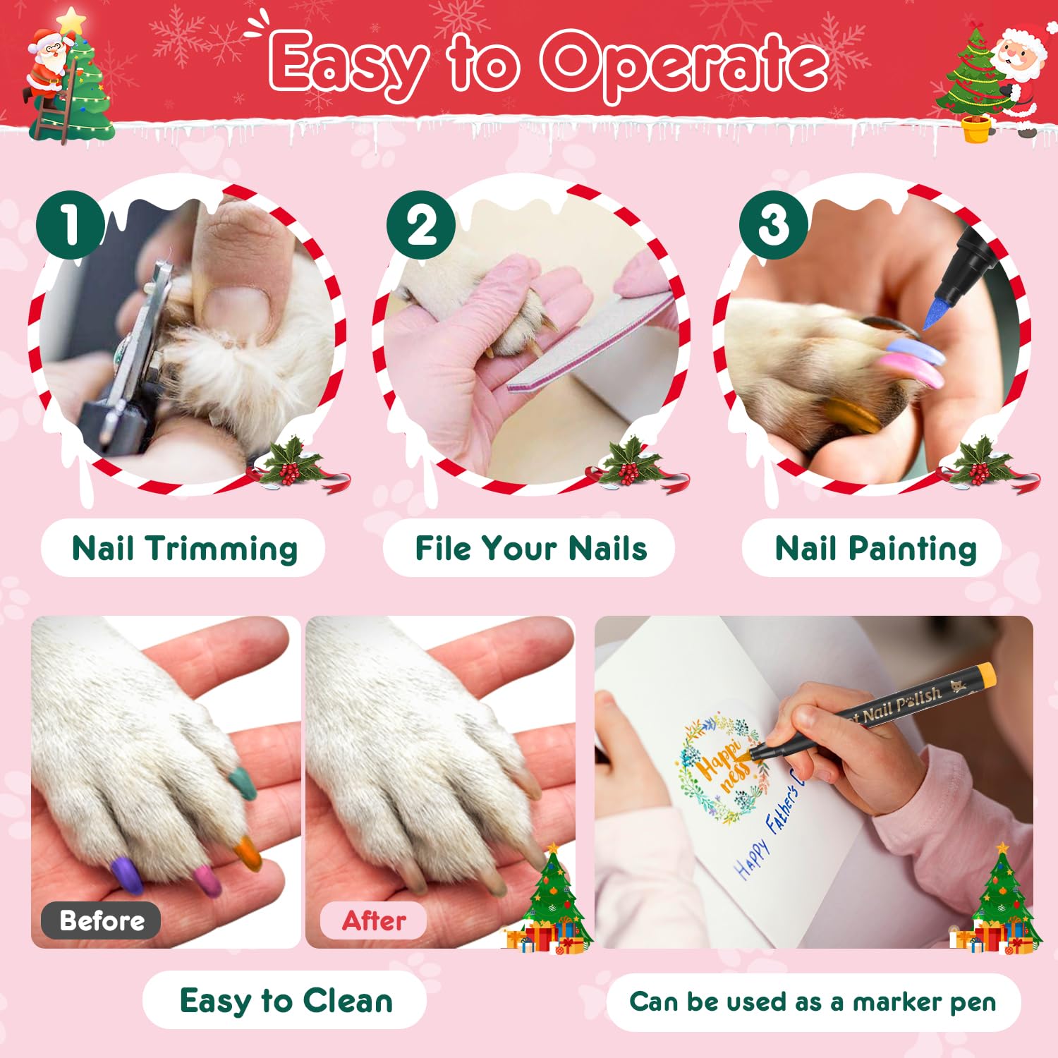 MSDADA glitter pens add sparkle for festive pet photos and outfits.