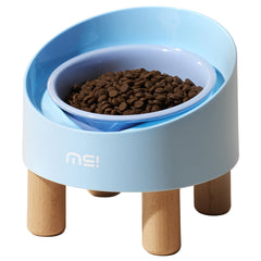 MS!MAKE SURE cat bowls with adjustable height wooden legs support growing cats.